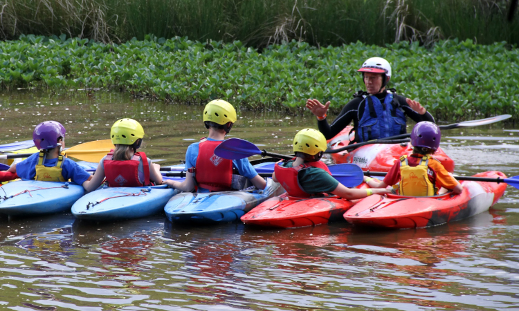 family kayaking lesson