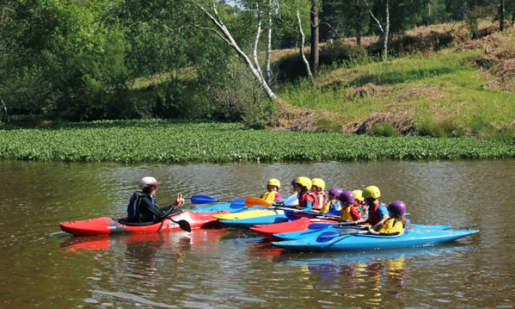 Family kayaking lesson